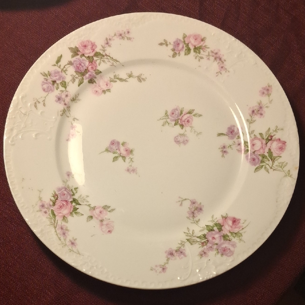 Floral White and Pink Dinner Plate